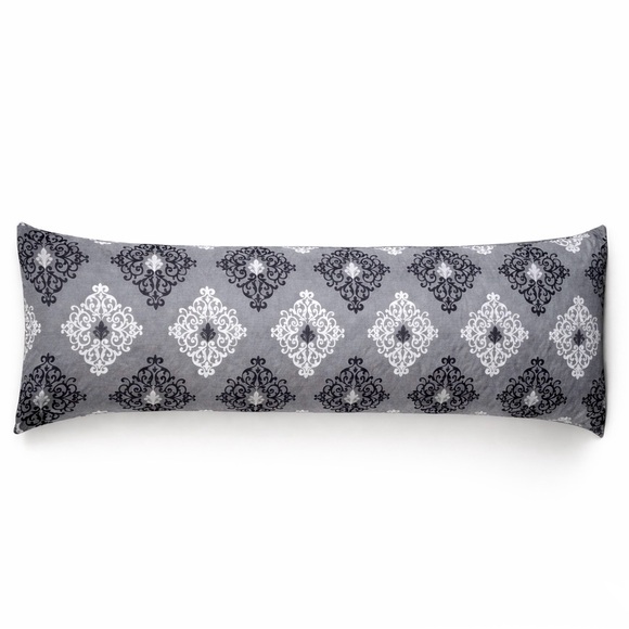Mainstays Other - Mainstays Grey and Black Damask Microfiber Body Pillow Case Cover 20x48 in